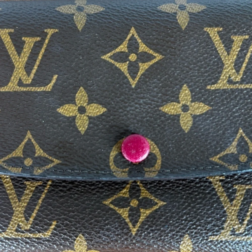 Louis Vuitton Emilie Wallet with Pink Lining and Accents